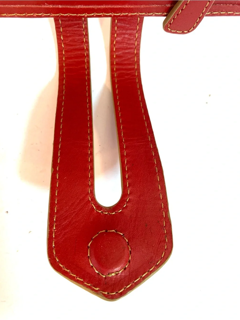 FRANKLIN COVEY Red Leather Compact 6 Ring Binder Magnet Flap Closure